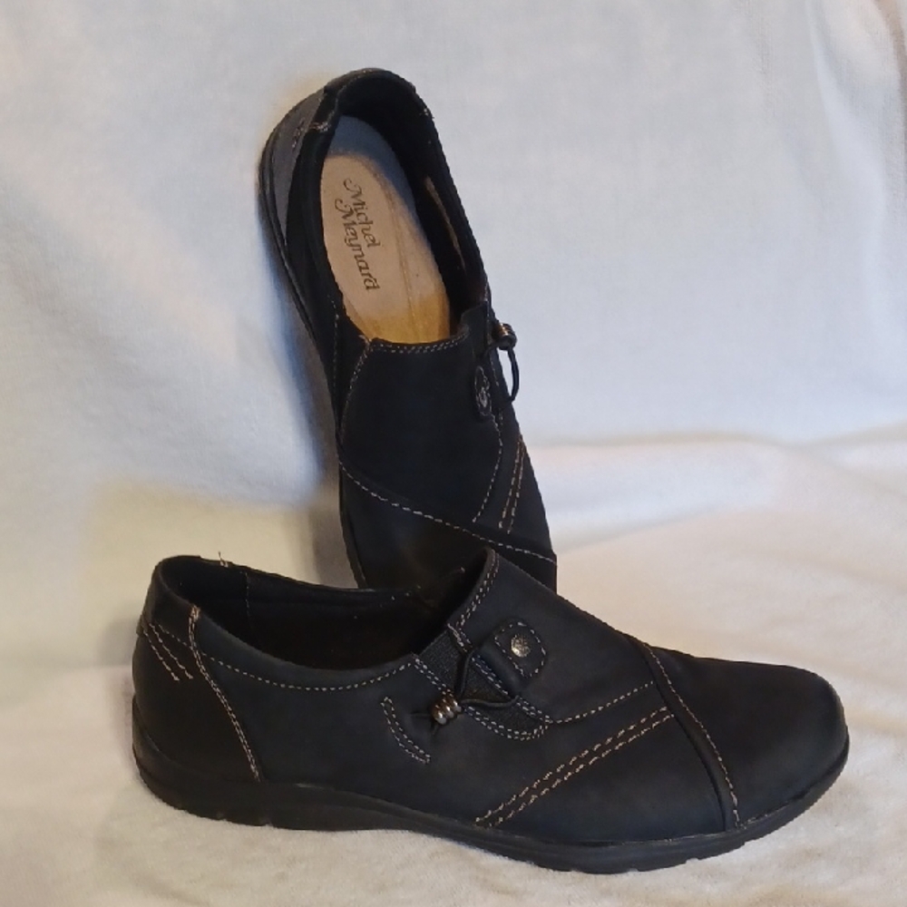 Michel Meynard Black Leather Women's Shoes Size 9
